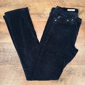AG Adriano Goldschmied The Premier Skinny Straight Dark Gray Corduroy Jeans
